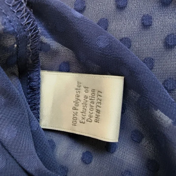 Lauren Conrad Blue Lace Sheer V- Neck Quarter Sleeve Women's Shirt Size XS - Picture 6 of 6